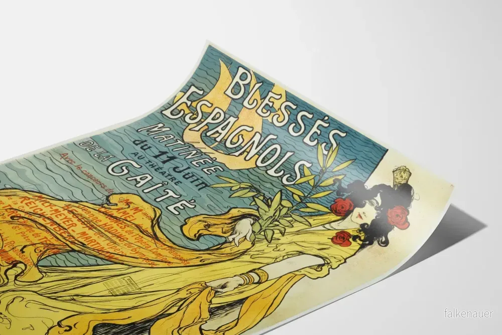 Vintage dekorativ poster Les Blessés Espagnols - Théâtre de la Gaîté - Bild 3