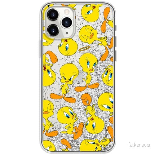 ERT GROUP mobiltelefonfodral för Apple Iphone 11 PRO MAX originalt och officiellt licensierat Looney Tunes mönster Tweety 010, med glitter overflow effekt 5905511626044