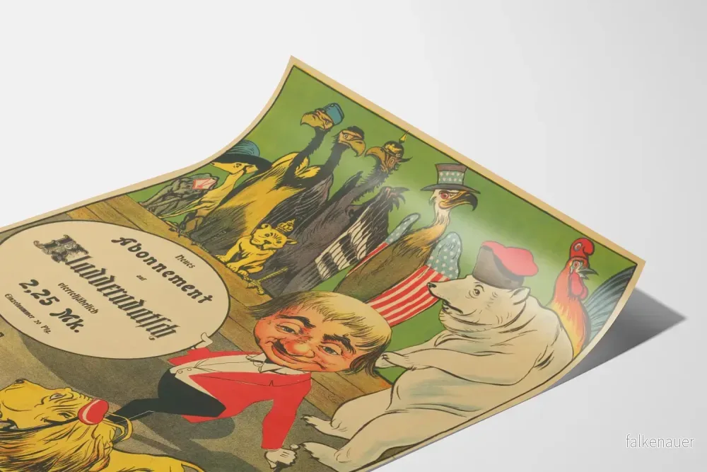Vintageposter Kladderadatsch Prenumeration med karikatyrdjur - Bild 3