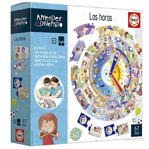 Educa Lärande är kul, timmarna, pedagogiskt spel för barn, från 5 år där de lär sig att läsa klockan, manipulera nålarna och öva tidens koncept (18698) 8412668186989