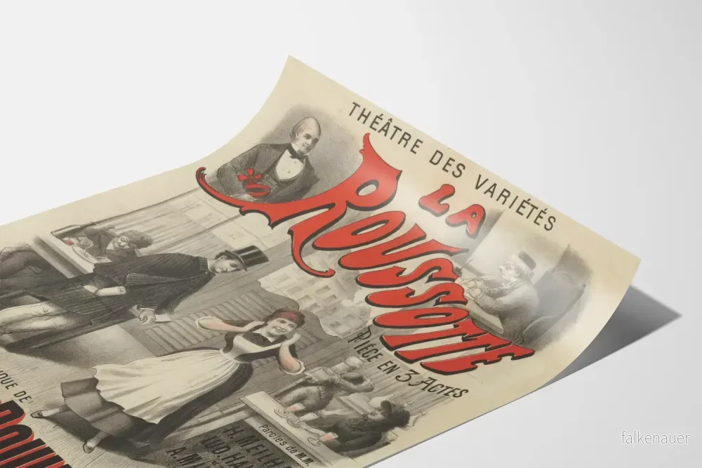 Vintageaffisch för teatern La Roussotte - Konstnärlig väggdekoration - Bild 3