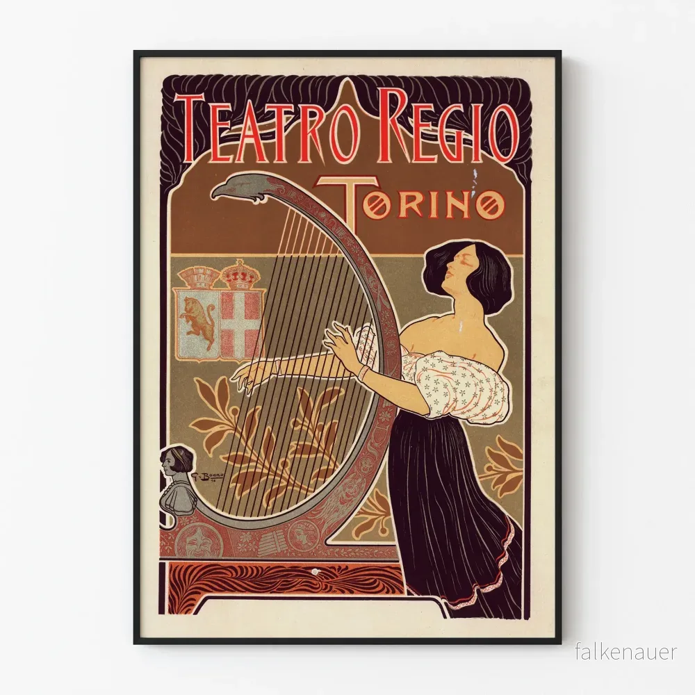Dekorativ vintageposter av Teatro Regio Torino Dekorativ vintageposter av Teatro Regio Torino