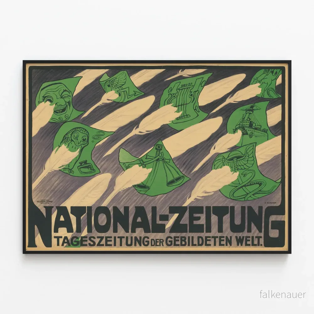 Vintage affisch National Zeitung för originell väggdekoration