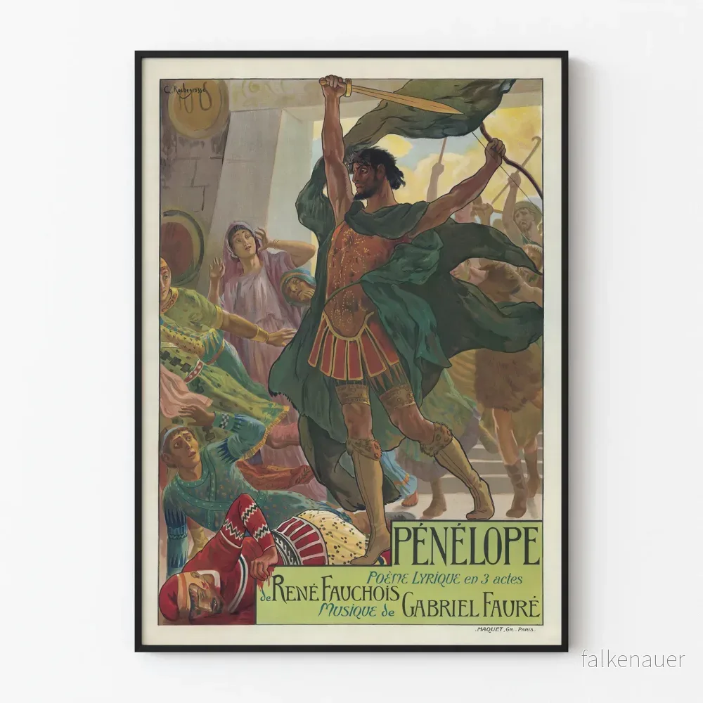 Vintage dekorativ poster "Pénélope" lyriskt poem i 3 akter