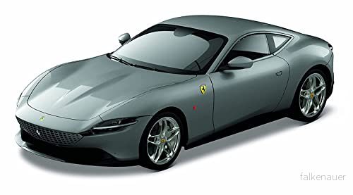 Bburago Ferrari Roma: Modellbil i skala 1:24, Race & Play serien, rörliga dörrar, silver (18 26029S) 4893993002788