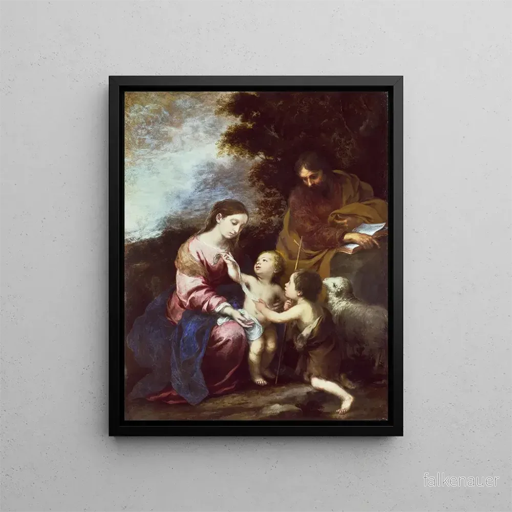 Målning av Den heliga familjen med barnet Baptiste - Bartolomé Esteban Murillo | Konsttryck