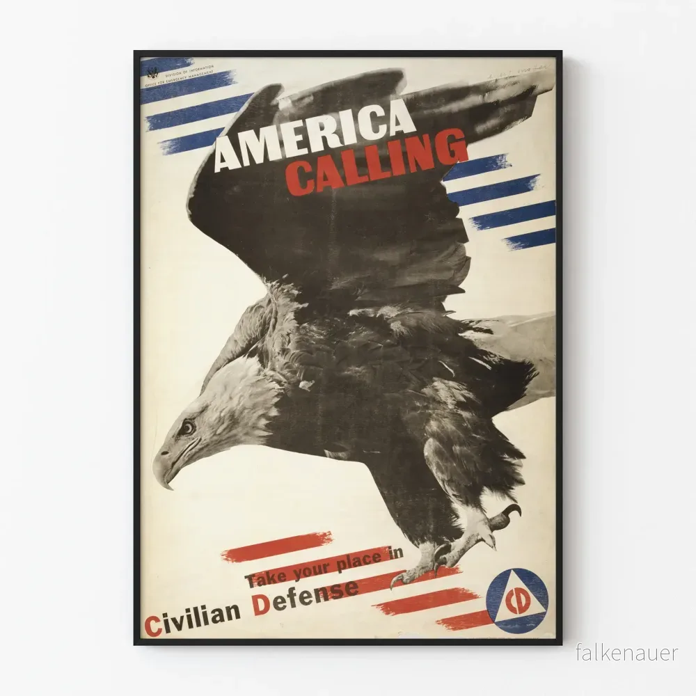 Vintage affisch America Calling för patriotisk väggdekoration