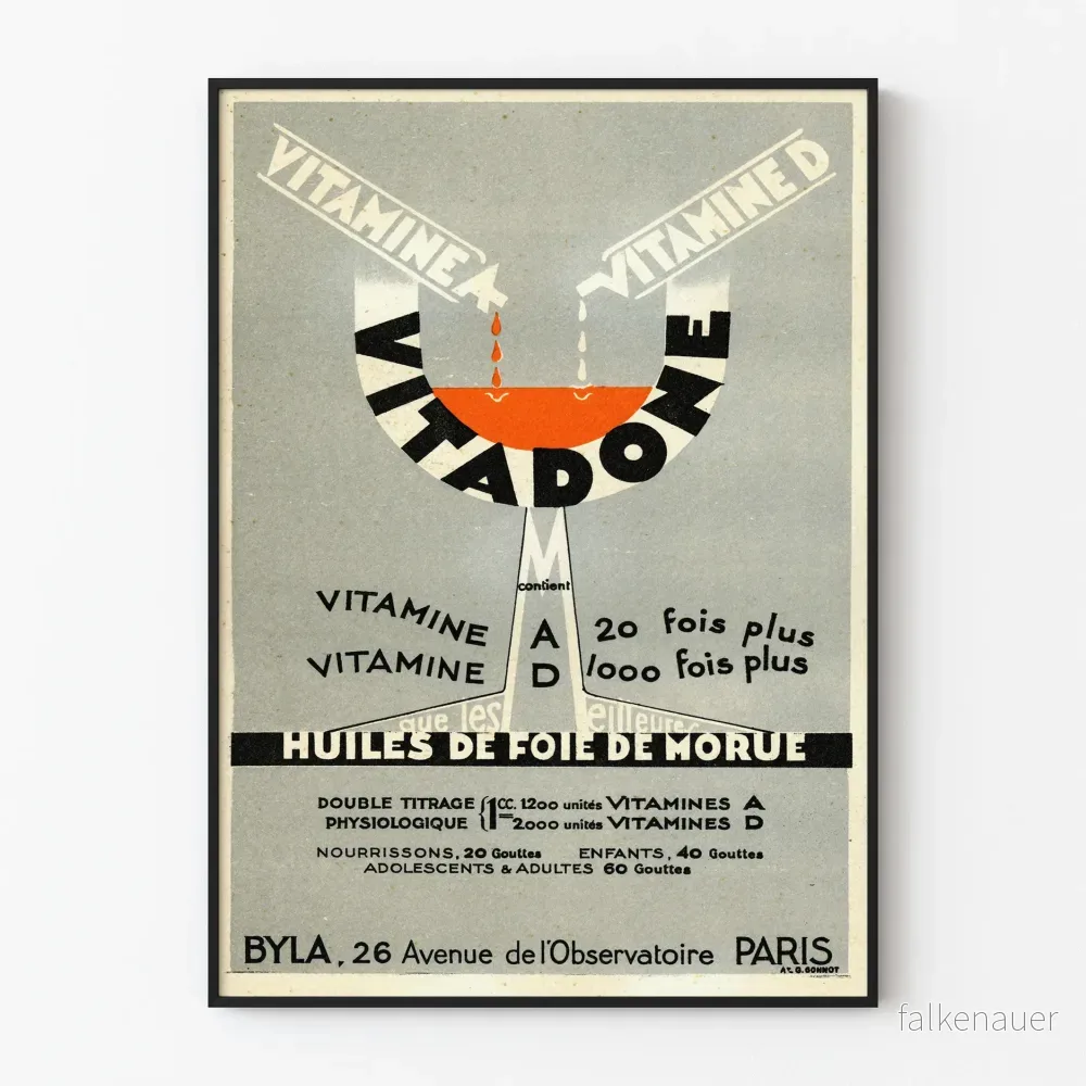 Vintageposter Vitadone fiskleverolja – Retro väggdekoration Vintageposter Vitadone fiskleverolja – Retro väggdekoration