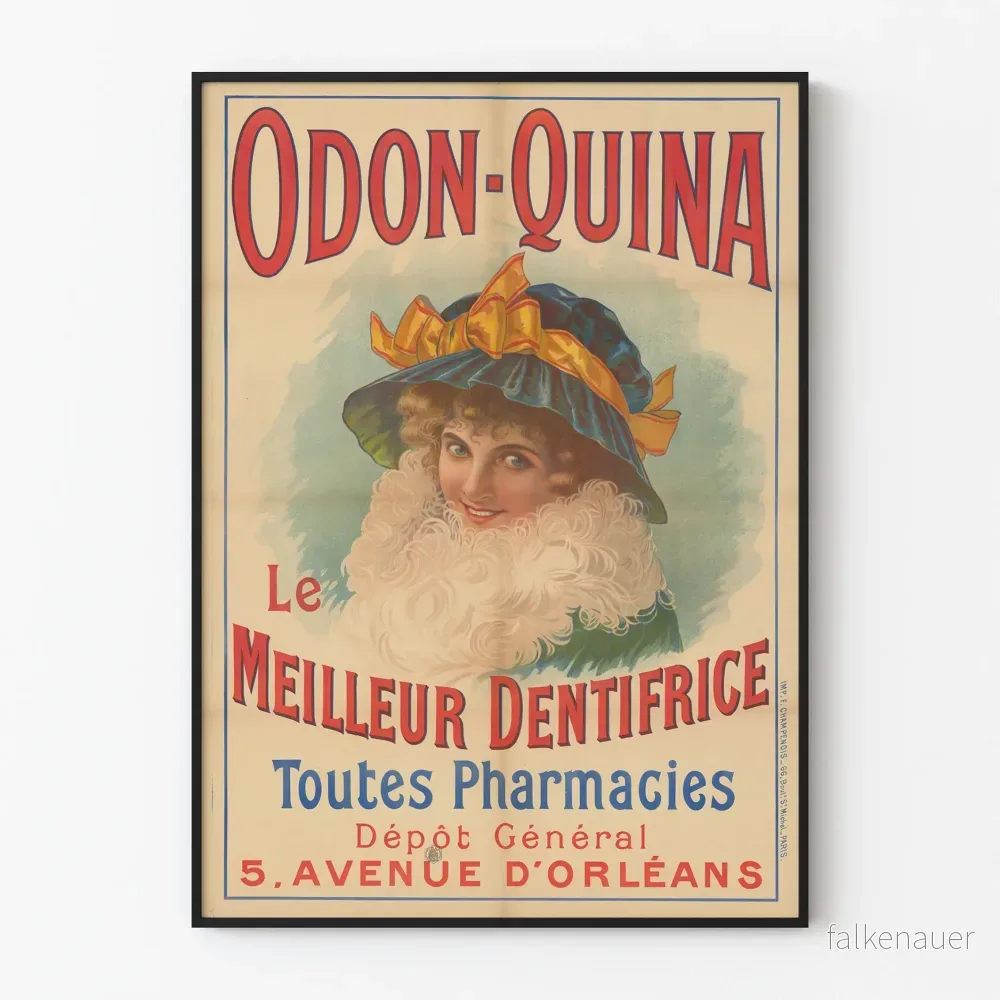 Vintage reklamposter Odon-Quina Den Bästa Tandkrämen
