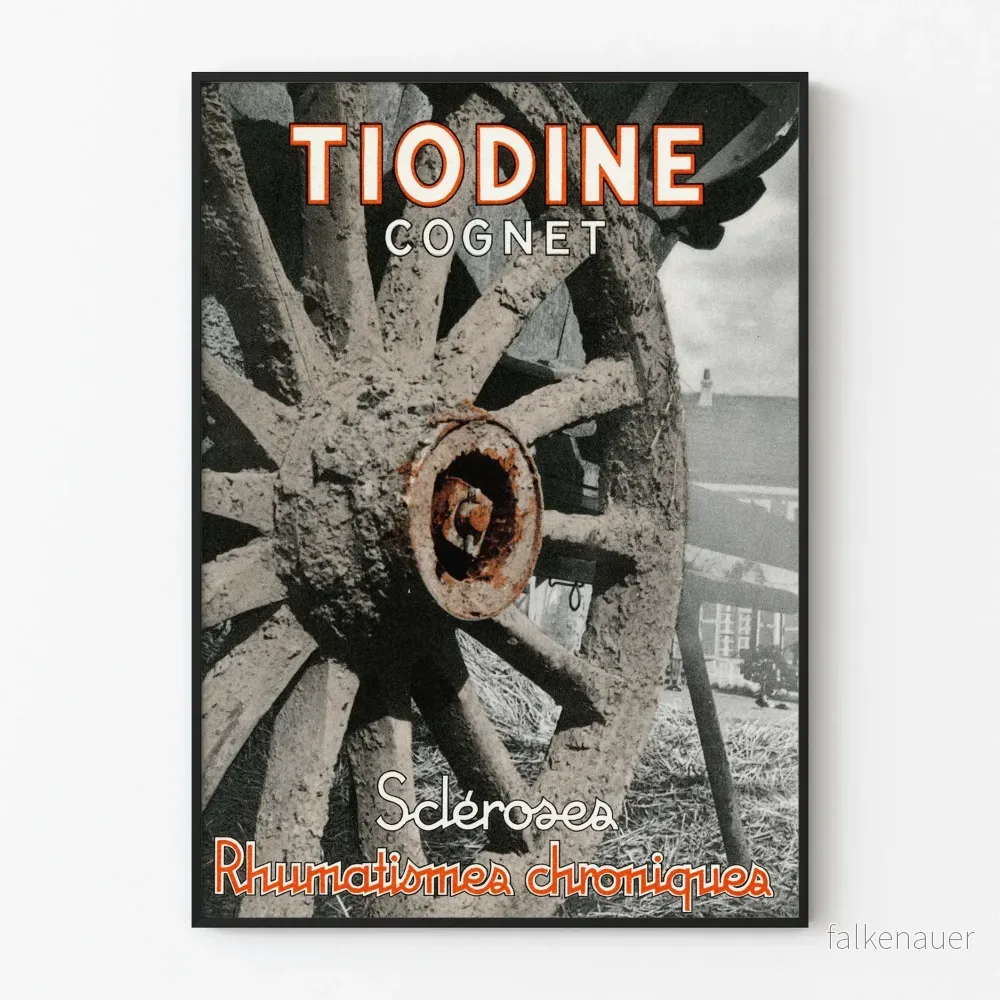 Vintage reklamposter Tiodine Cignet - Retro väggdekoration