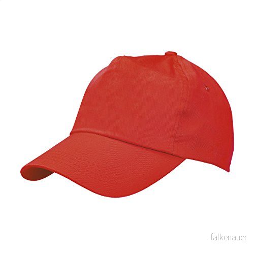 eBuyGB Baseball 100% bomull justerbar vuxna unisex en storlek 5 panel keps sporthatt, röd, paket med 10 5060693552335