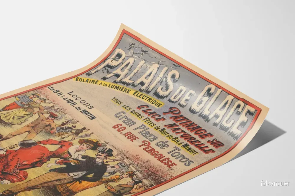 Vintageposter av Palais de Glace för skridskoåkning på naturlig is - Bild 3