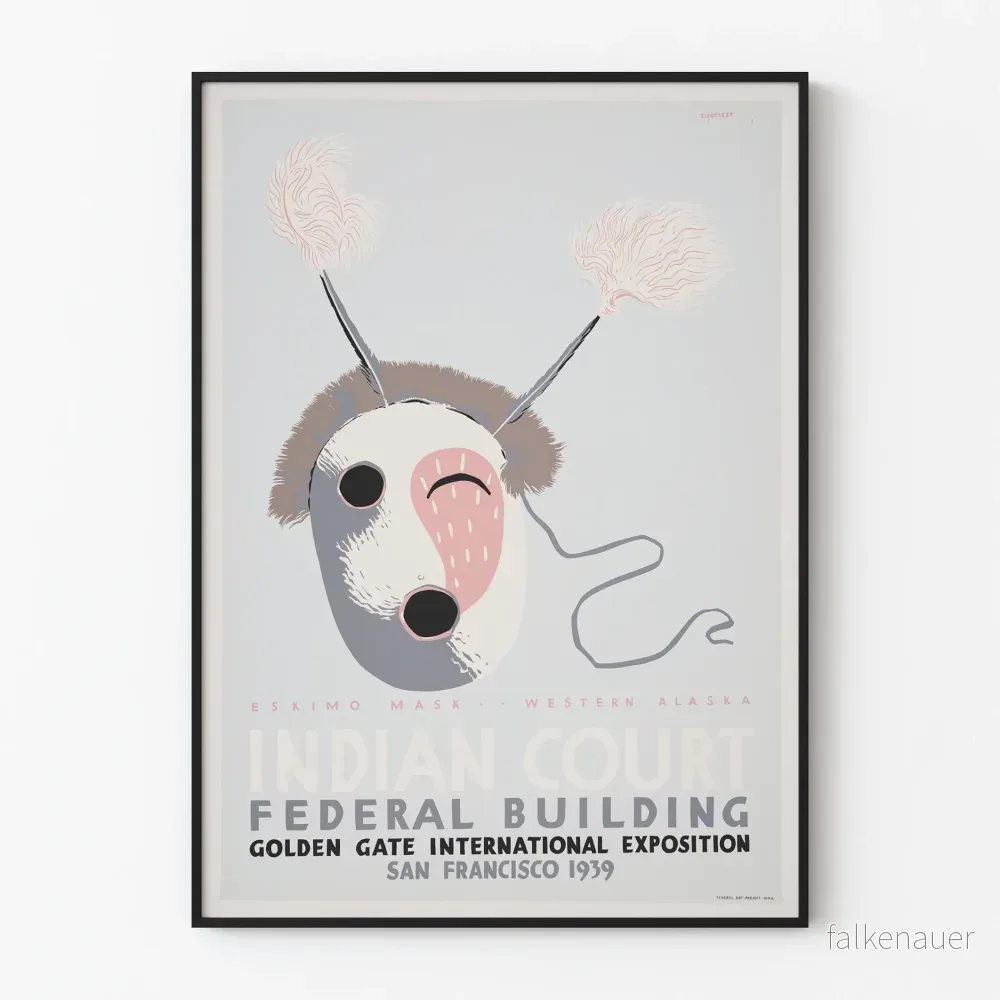 Eskimo Mask Poster – Vintage Väggdekoration Alaska Eskimo Mask Poster – Vintage Väggdekoration Alaska