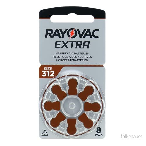 Rayovac Hörapparatsbatterier Brun ZA312 8-pack 5000252100980