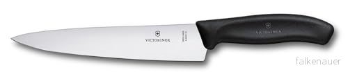 Victorinox, Swiss Classic, Profi Tranchiermesser, Extra Scharfe Klinge, gerader Schliff, 19 cm, Robuster Kunststoffgriff, Rostfreier Stahl, schwarz 7611160019806