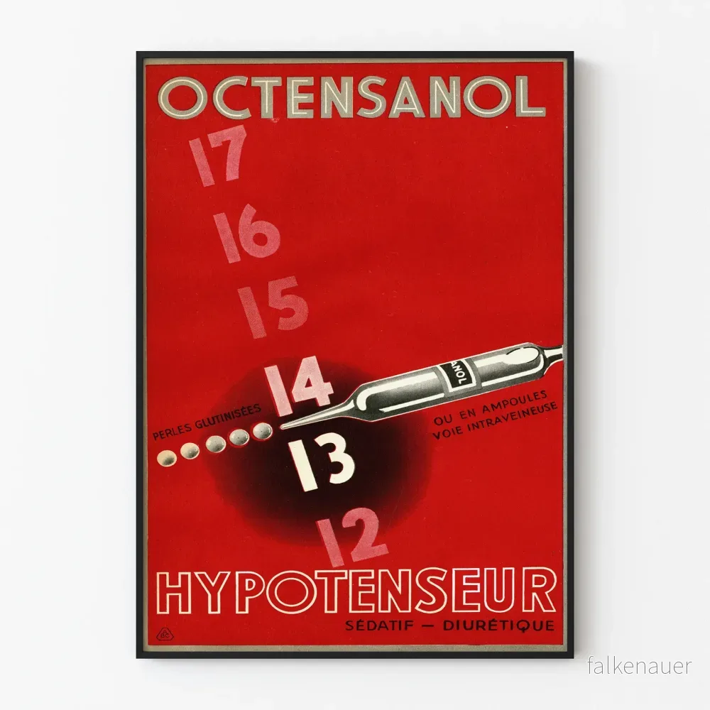 Vintageposter för Octensanol Hypotensiv Dekoration för Vägg