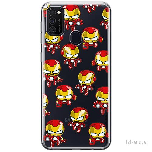 ERT GROUP mobiltelefonfodral för Samsung M21 originalt och officiellt licensierat Marvel mönster Iron Man 031 optimalt anpassad till formen på mobiltelefonen, gedeeltelijk transparant 5904805154874