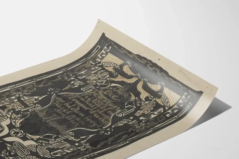 Vintageinspirerad dekorativ poster med ornamentalt motiv och kalligrafisk text - Bild 3