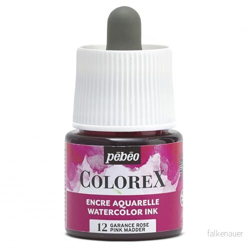 Pebeo Colorex 45 ml Garance rosa bläck akvarellbläck sammetslen rendering multiverktyg ritbläck alla hållare Guard 3167864170120