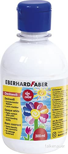 Eberhard Faber 575400 EFA Color täckvit i en 300 ml flaska, luktfri och tvättbar, för blandning kreativ målning kul skolan fritiden 4087205754002