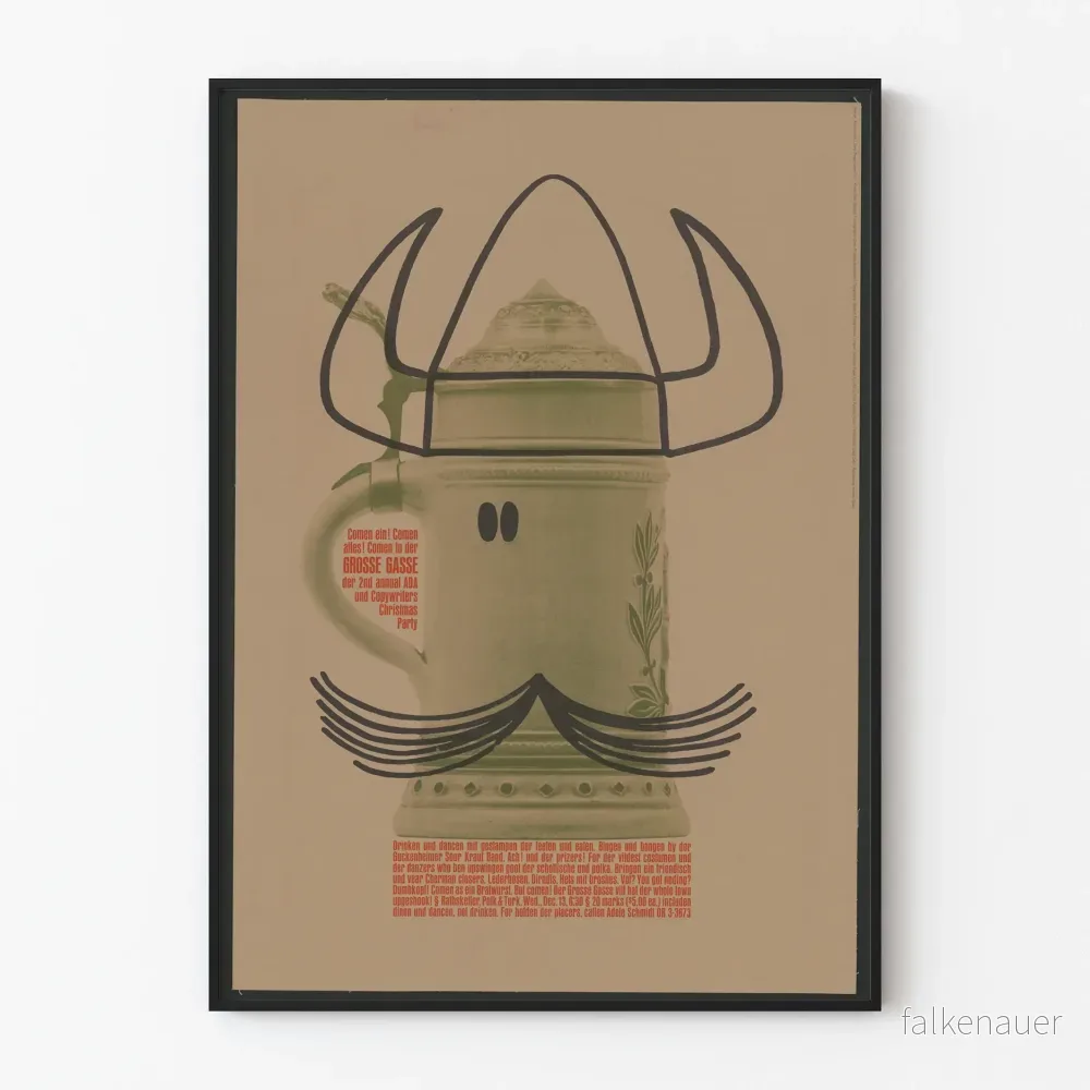 Vintage väggdekorationsposter för julfest Grosse Gasse