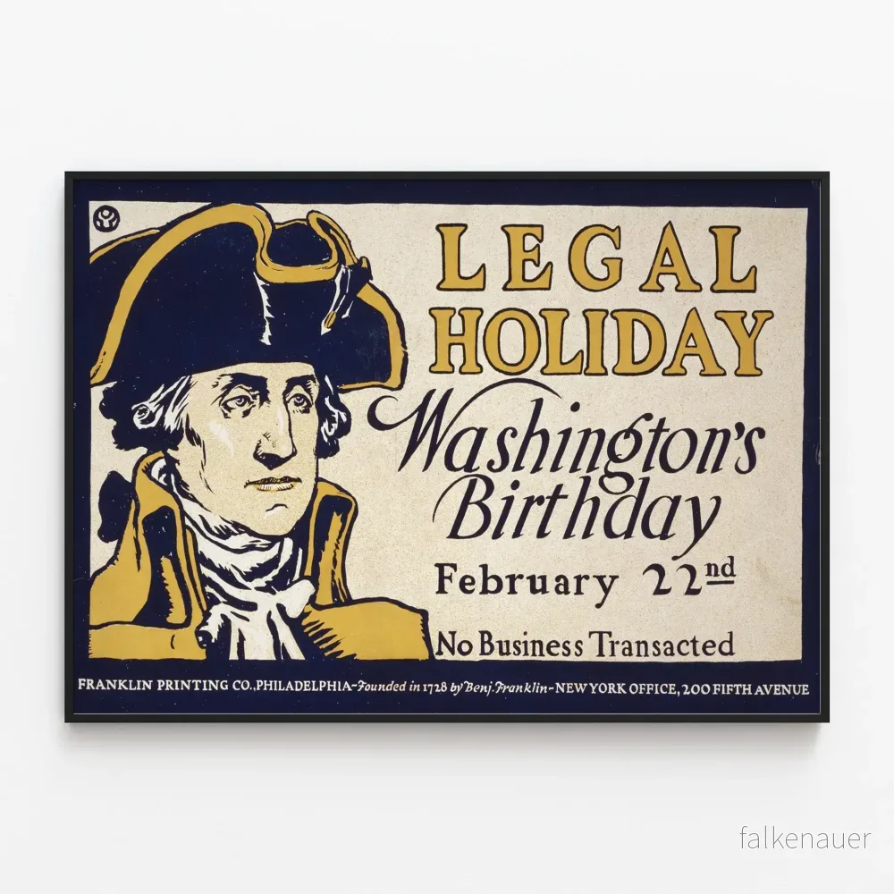 Vintageposter för Washingtons lagliga fest och födelsedag 22 februari Vintageposter för Washingtons lagliga fest och födelsedag 22 februari