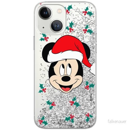 ERT GROUP mobiltelefonfodral för Apple Iphone 13 originalt och officiellt licensierat Disney mönster Mickey 040 Vit optimalt anpassad till formen på mobiltelefonen, med glitter overflow effekt 5904805327414
