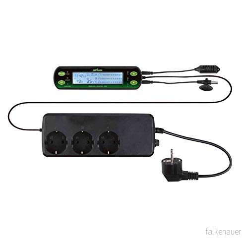 Trixie 4011905761251 Digital Termostat/Hygrostat med Tre Kretsar, 16 x 4 cm, Svart 4011905761251