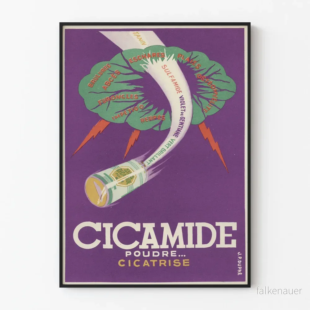Vintageposter Cicamide Sårhelande puder