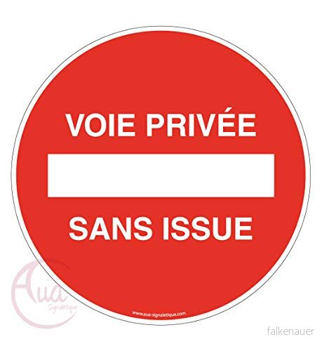 AUA SIGNALETIQUE privat spårskylt utan skit Ø 230 mm, aluminium dibond 3 mm 3666180030298