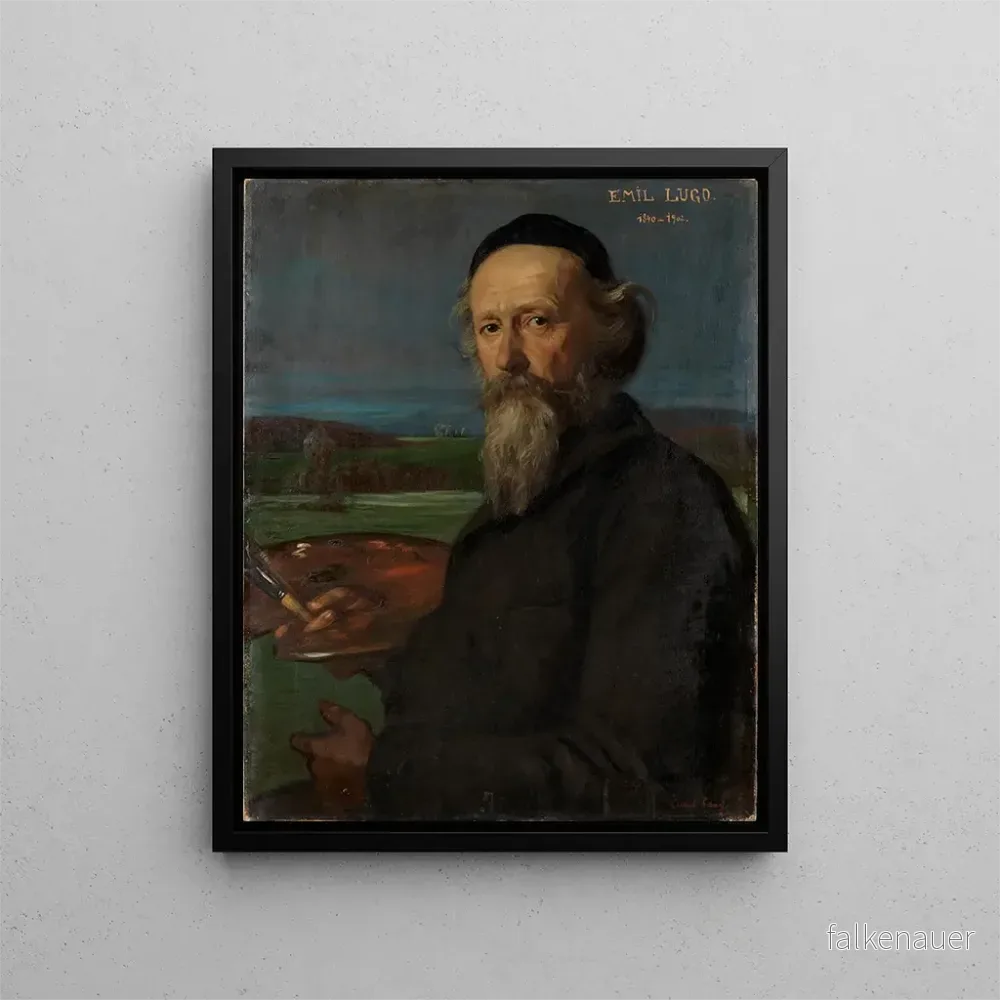 Målning Portrait av konstnären Emil Lugo - Albert Lang | Konsttryck