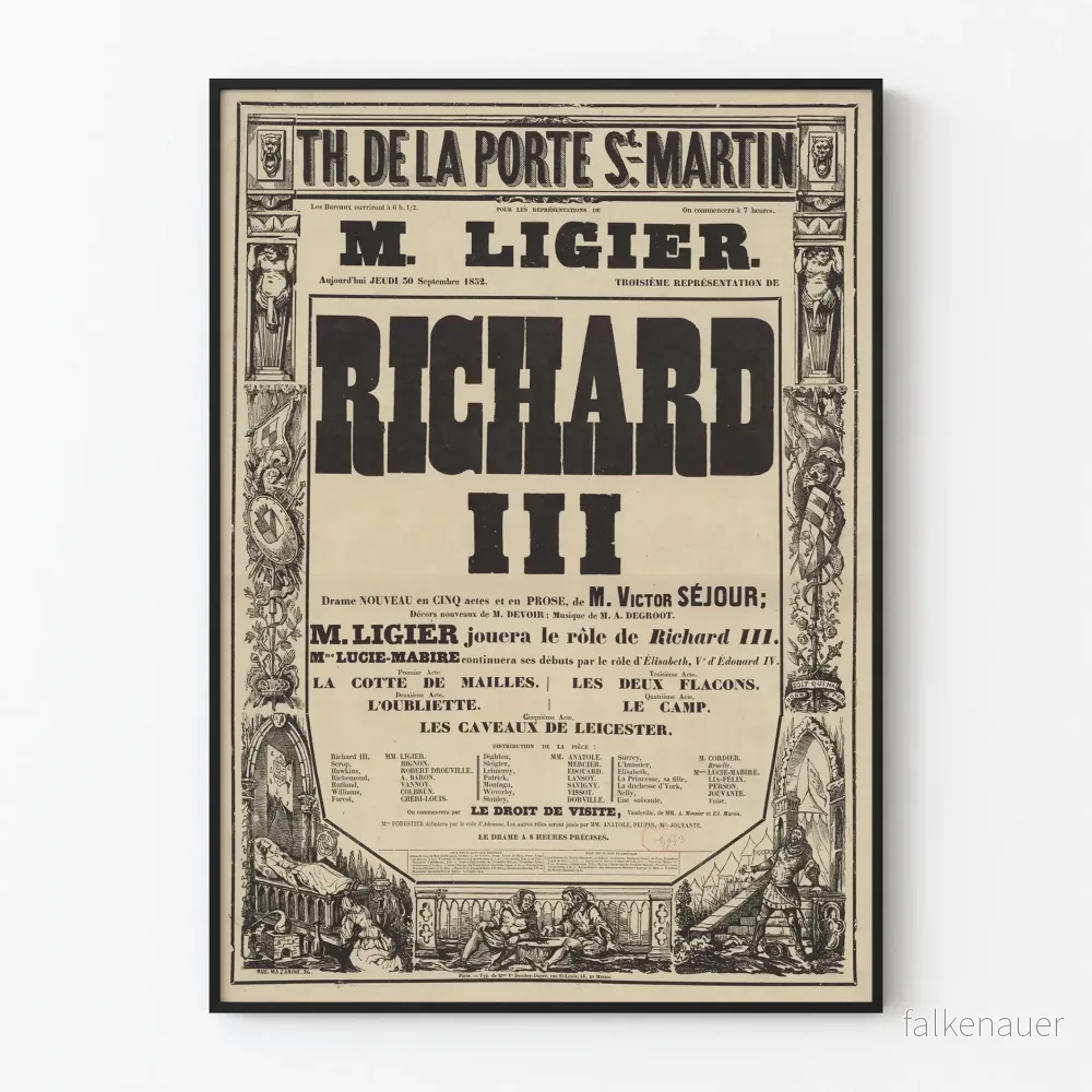 Vintage teaterposter Richard III - Historisk väggdekoration