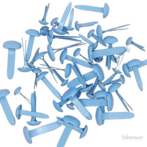 Craftelier Uppsättning av 50 olika storlekar Brads eller Bindare Perfekt för att försköna etiketter dekorera Scrapbooking projekt och andra hantverk Färg Blå 8435487550892