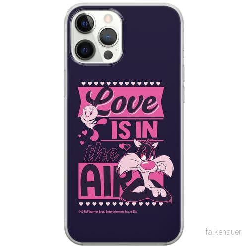 ERT GROUP mobiltelefonfodral för Iphone 12/12 PRO originalt och officiellt licensierat Looney Tunes mönster Sylvester & Tweety 007, fodral tillverkad av TPU plast 5905795122928