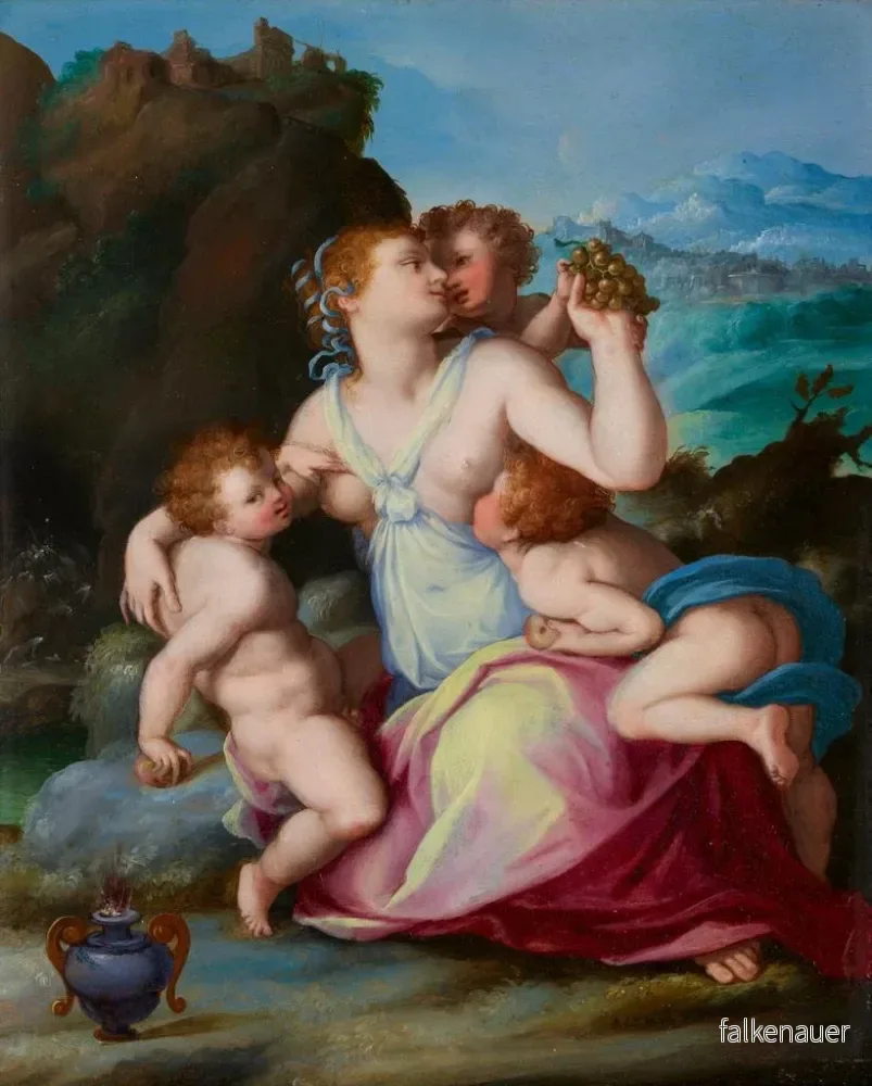 Målning Charité - Alessandro Allori | Konsttryck - Bild 2