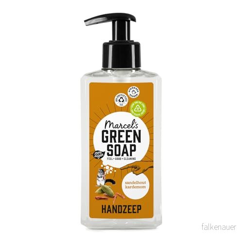 Marcel's Green Soap Handtvål sandelträ & kardemumma flytande tvåldispenser miljövänlig vegansk 97% biologiskt nedbrytbar 250 ml 8719189416145
