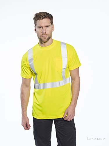 Portwest S190YERS herr Hi Vis fick t shirt, vanlig, storlek liten, gul 5036108268306