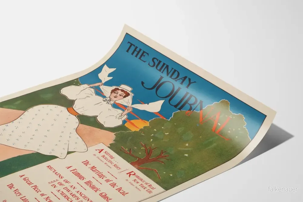 Vintageposter The Sunday Journal, illustration Art Nouveau - Bild 3