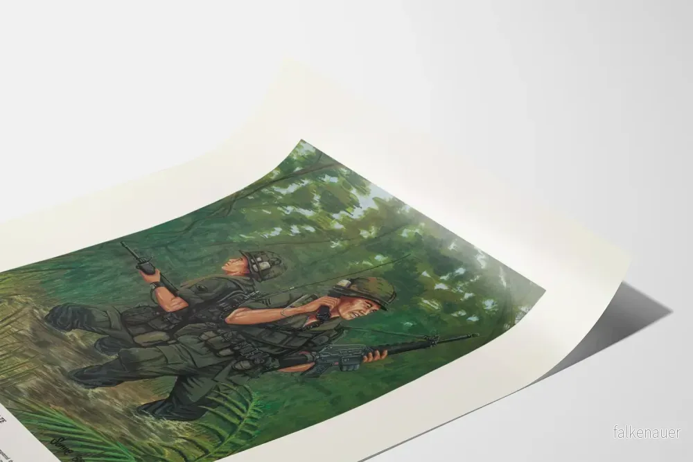 Vietnamkrig 1969 - Militärpatrull i sumpigt terrängposter - Bild 3