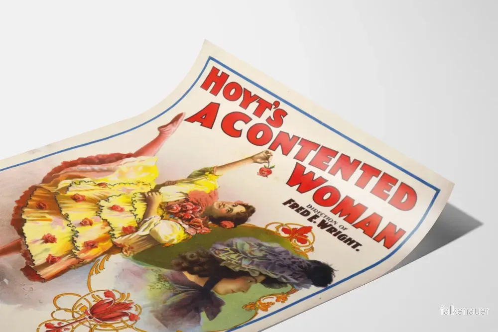 Vintageaffisch Hoyt's A Contented Woman - Poster för väggdekoration i retrostil - Bild 3