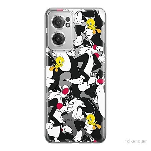 ERT GROUP mobiltelefonfodral för Oneplus NORD CE 2 originalt och officiellt licensierat Looney Tunes mönster Sylwester & Tweety 004 anpassad till formen på mobiltelefonen, gedeeltelijk transparant 5905511286699