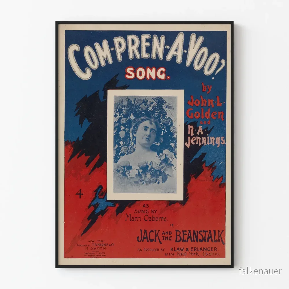 Vintage musikposter Com Pren A Voo av John L. Golden och N. A. Jennings