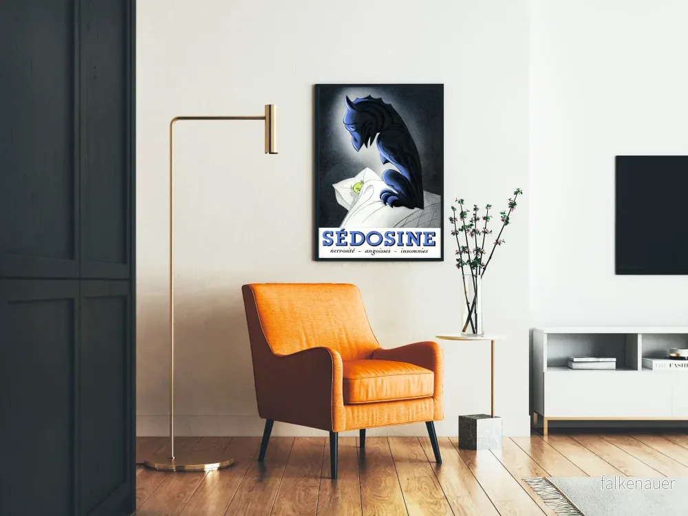 Vintageposter Sédosine - Väggdekoration med tema sömn och ångest - Bild 2