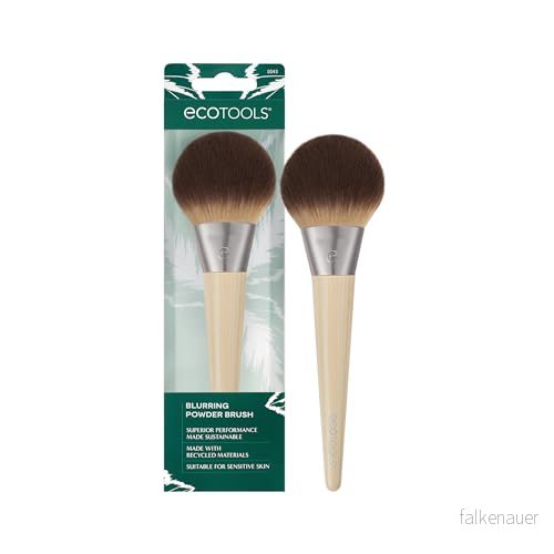 EcoTools sminkborste med suddig pulver, för löst och pressat stor heltäckande användning, fluffig, syntetiska borst, miljövänlig, grymhetsfri vegan, 1 st 79625440669