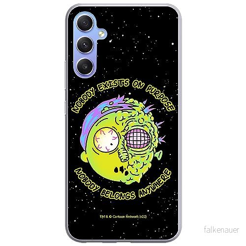 ERT GROUP mobiltelefonfodral för Samsung A34 5G originalt och officiellt licensierat Rick and Morty mönster & 010 anpassad till formen på mobiltelefonen, fodral tillverkad av TPU plast 5905511787868