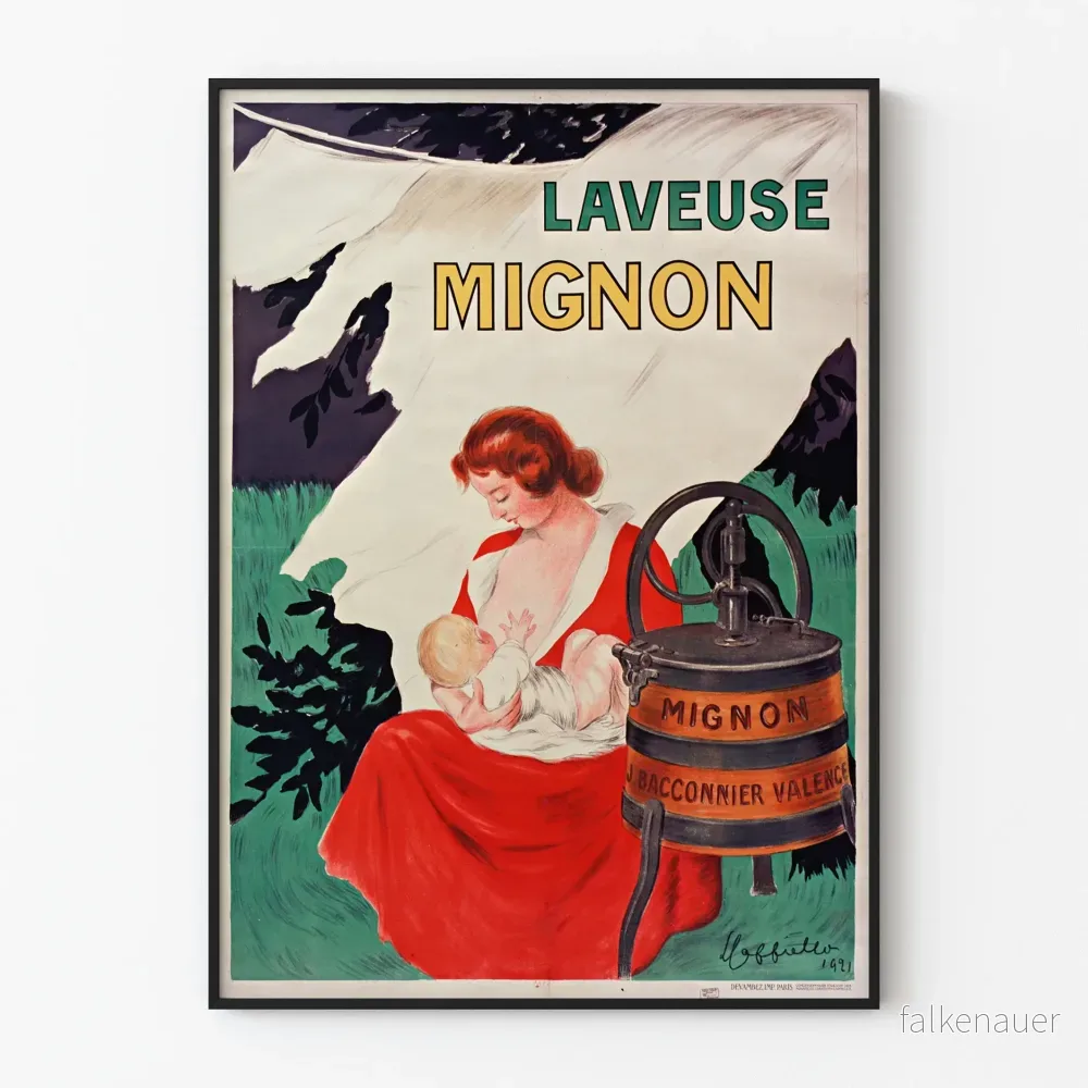 Vintageposter Laveuse Mignon - Retro väggdekoration
