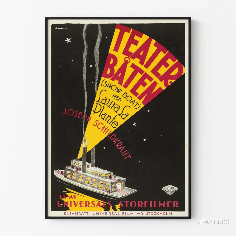 Vintageaffisch Teater Båt Show Boat - Konstnärlig väggdekoration - Bild 2