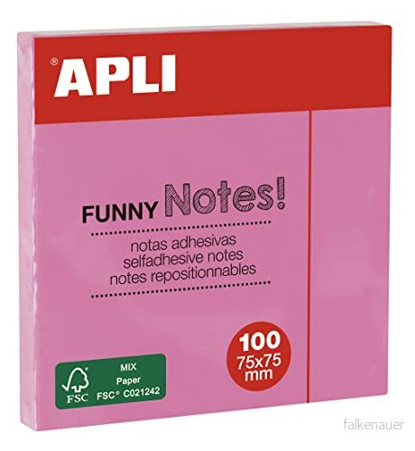 APLI 19082 Funny klisterlappar 75 x mm 100 ark pastellrosa 8410782190820