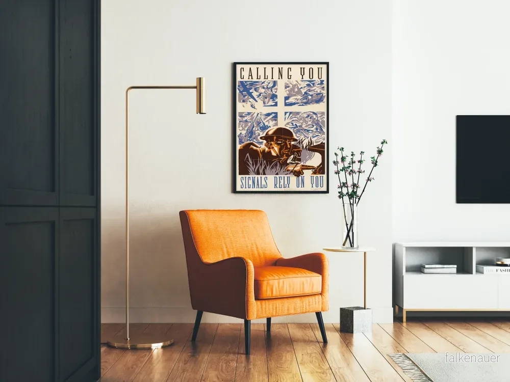 Vintage militär kommunikationsposter « Calling You, Signals Rely On You » - Bild 2