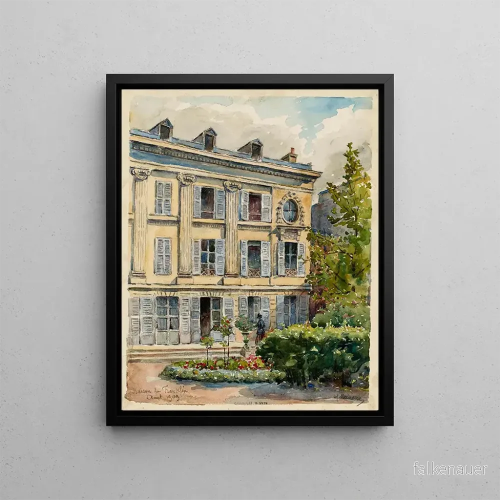 Målning Maison de Franklin, rue Raynouard, Passy - Georges - Henri Manesse | Konsttryck
